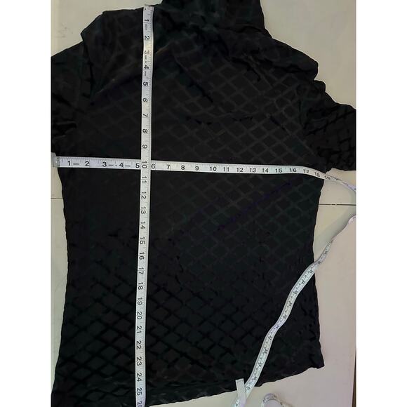 TUCKERNUCK Black Mally Burnout Turtleneck Womans XL Classic Chic - Picture 12 of 12